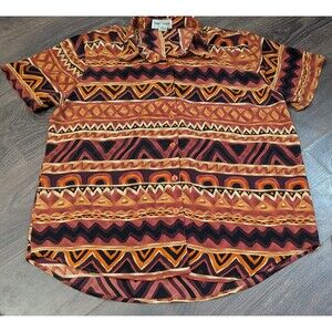 TRENDY LOOKS  Men's Button Up Aztec Southwest Lounge Shirt Size 26x28 (39m)